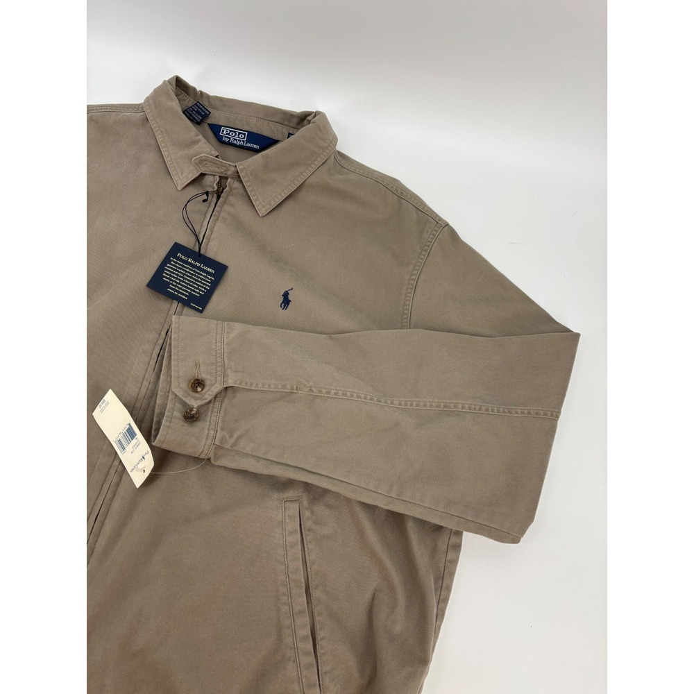Polo Ralph Lauren Mens Classic Windbreaker Jacket Khaki Tan XL NWT 2339872 CLW